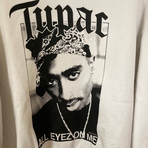 Bershka White Tupac All Eyez on Me Graphic Hoodie - Picture 4 of 9